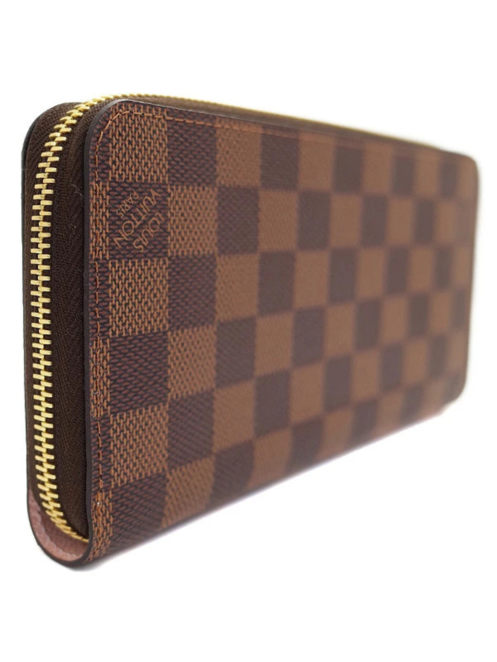 Louis Vuitton Damier Round Zippy Long Zipper Wallet Brown